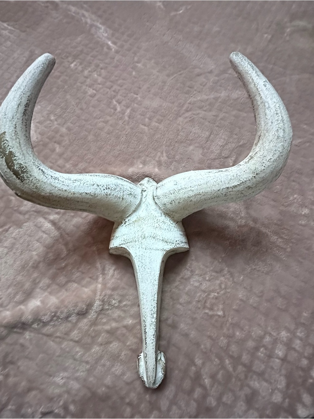 Vintage Rustic White Decorative Wall Horn